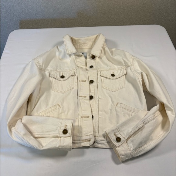 Old Navy Cream Jacket Women’s Size Medium - Picture 3 of 8